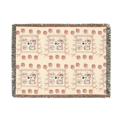 Woven Blanket hello kittyy design