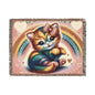 Woven Blanket - Cute Hello Kitty Pink Bow at Rainbow Day - Hello Kittyy Blanket Store