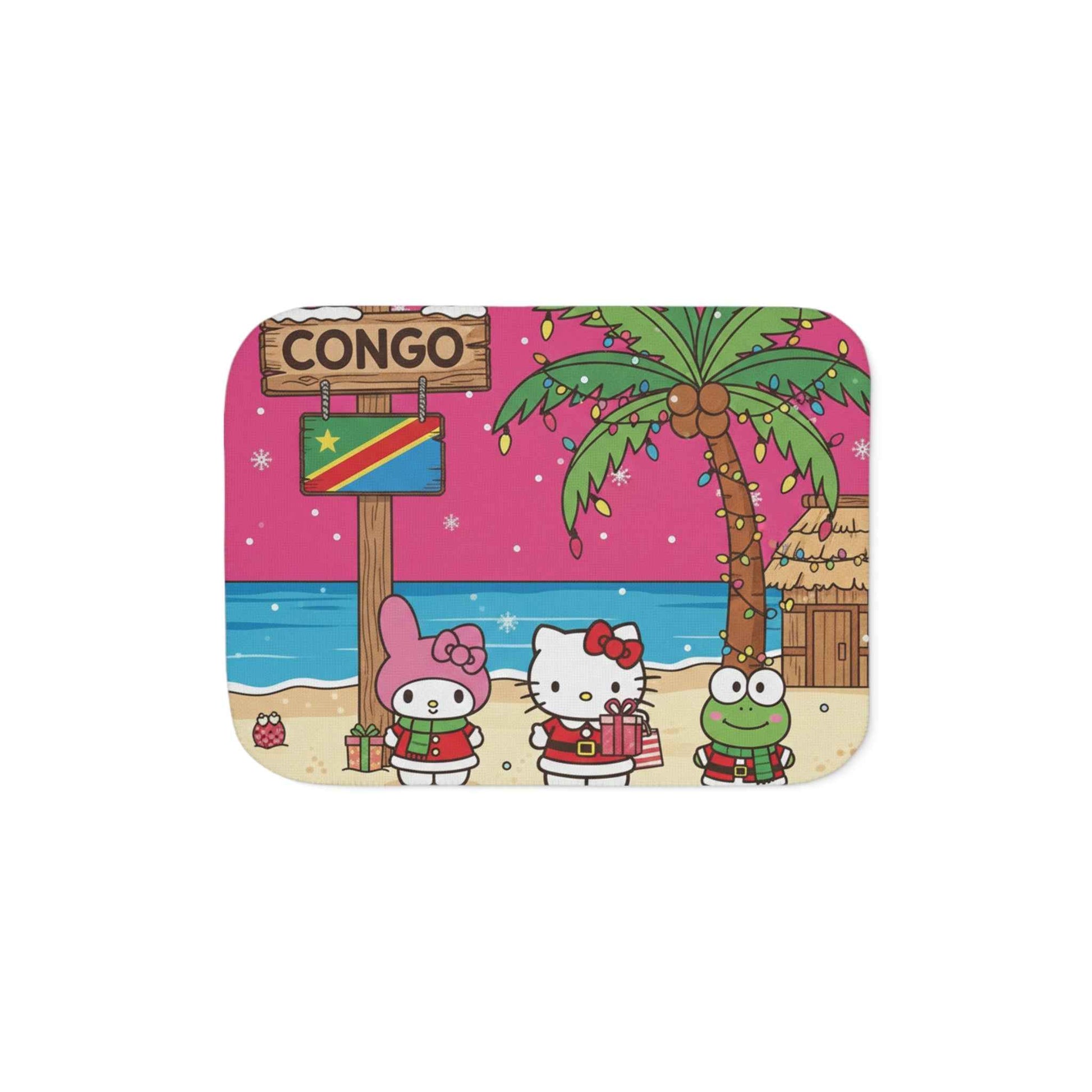 Hello Kitty Congo Beach Reversible Sherpa Blanket — Cozy Two-Color Throw