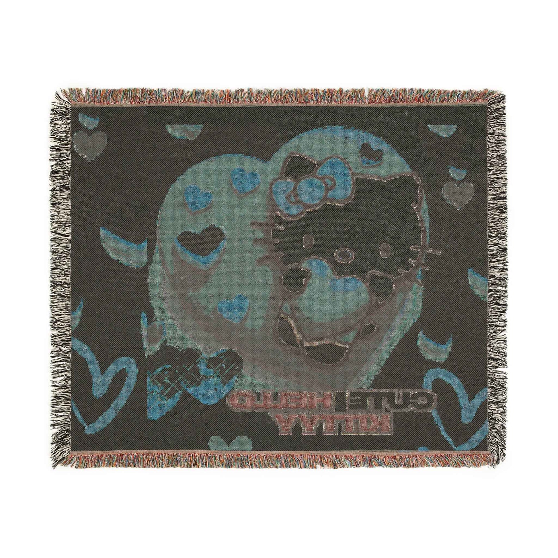 Copy of Woven Blanket - Hello Kitty Valentine's Red Hearts - Hello Kittyy Blanket Store