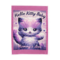 Velveteen Plush Blanket - Hello Kitty Baby Mommy's Love Purple Cat Image