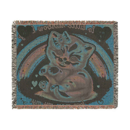 Woven Blanket - Cute Hello Kitty Pink Bow at Rainbow Day - Hello Kittyy Blanket Store