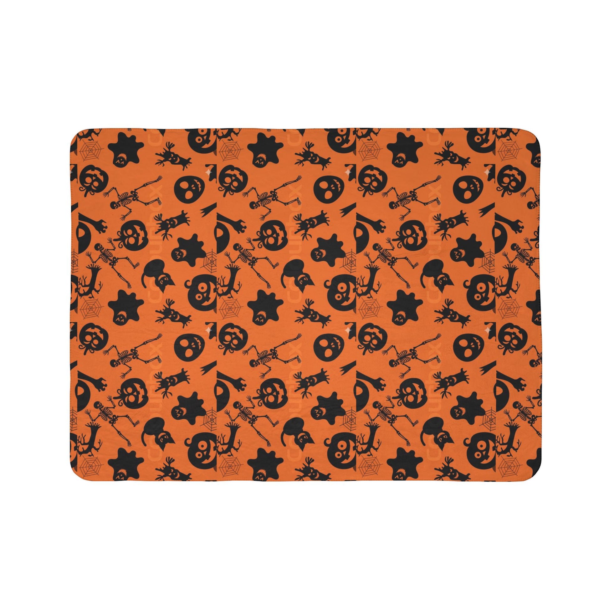 Halloween Fleece Sherpa Blanket, Cozy Fall Decor, Spooky Season Gift, Trick or Treat Blanket, Halloween Party Essential