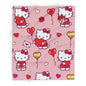 Hello Kitty Valentine Plush Fleece Blanket — Cute Pink Heart Pattern, Cozy Gift for her