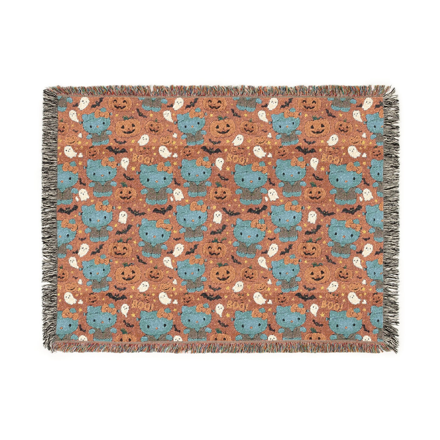 Woven Blanket - Pink Frankenstein Halloween Lovers Trending Design - Hello Kittyy Blanket Store