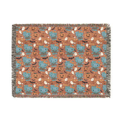 Woven Blanket - Pink Frankenstein Halloween Lovers Trending Design - Hello Kittyy Blanket Store