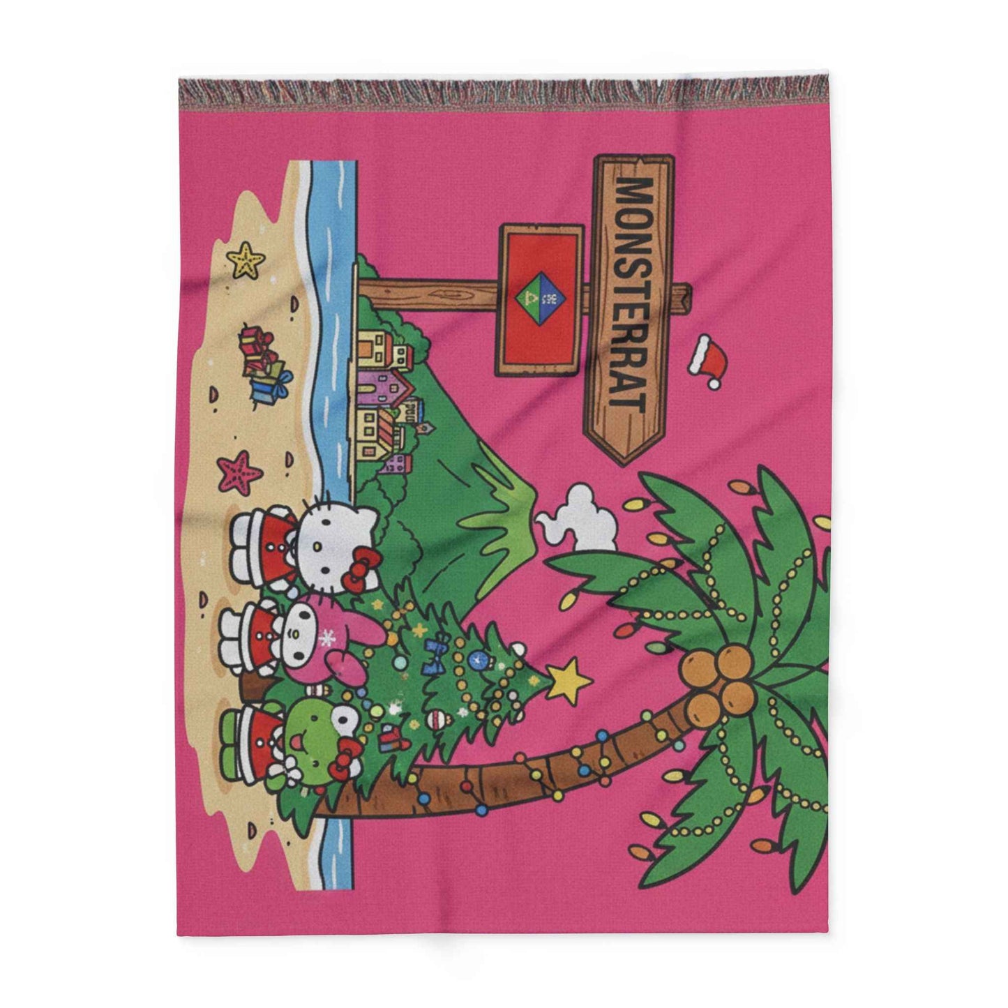 Arctic Fleece Blanket — Cute Hello Kitty Tropical Christmas on Montserrat Throw