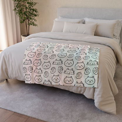 Cozy Cat-Themed and hello kitty blanket Soft Polyester Blanket - Perfect for Cat Lovers and Cozy Nights