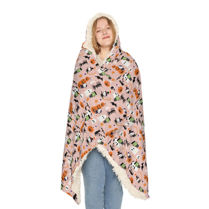 Hooded Blanket - Frankenstein Hello Kitty Halloween Design