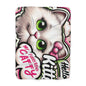 Sherpa Fleece Blanket - Hello Kitty Pink Cat with Green Eyes Theme - Perfect for Girls and Cat Lovers