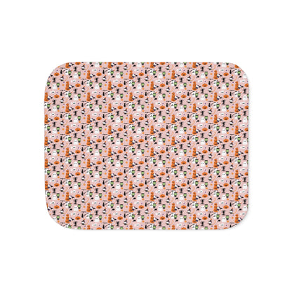 Sherpa Blanket - Soft Frankenstein Hello Kitty Light Pink Sherpa
