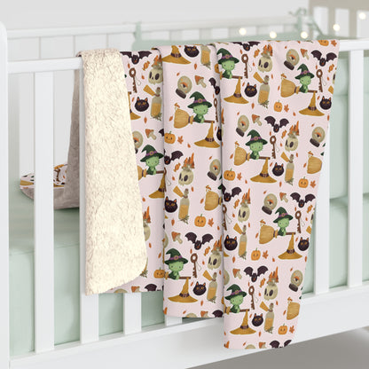 Sherpa Blanket Frankenstein Hello Kitty Pink Design