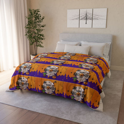 Fleece Sherpa Blanket - Frankenstein Hello Kitty - Happy Halloween Party