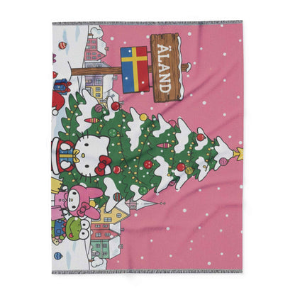 Hello Kitty Åland Christmas Fleece Blanket — Cute Holiday Tree Throw