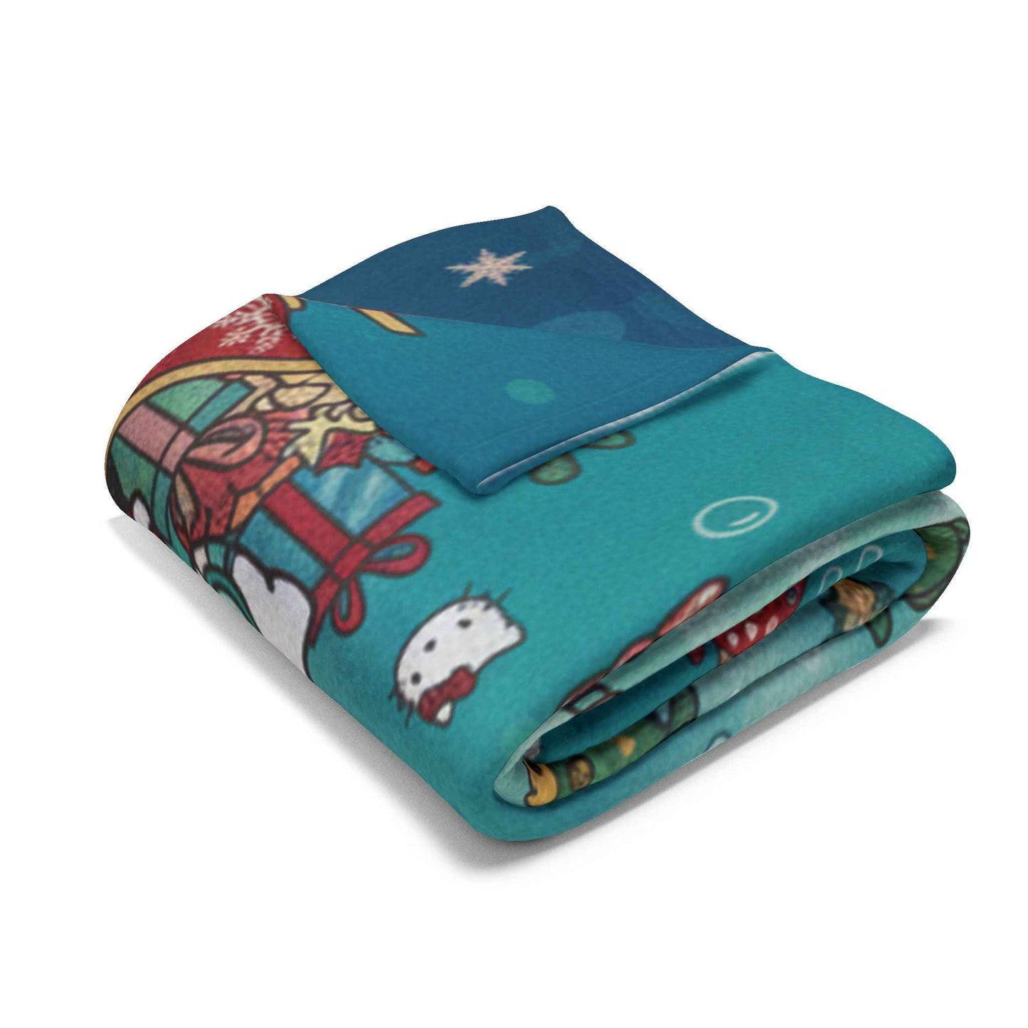 Arctic Fleece Blanket — Underwater Christmas Tree & Santa Sleigh Holiday Throw