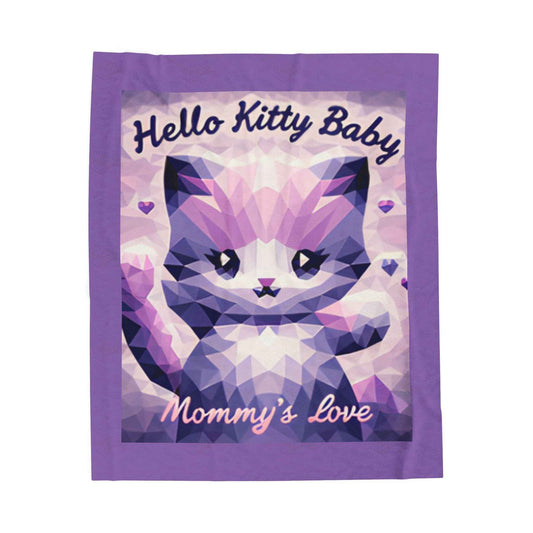 Plush Blanket - Hell9 Kitty Purple Velveteen - Hello Kittyy Blanket Store