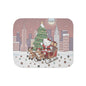 Christmas Kitty Sherpa Blanket — Festive Reindeer Sleigh Throw