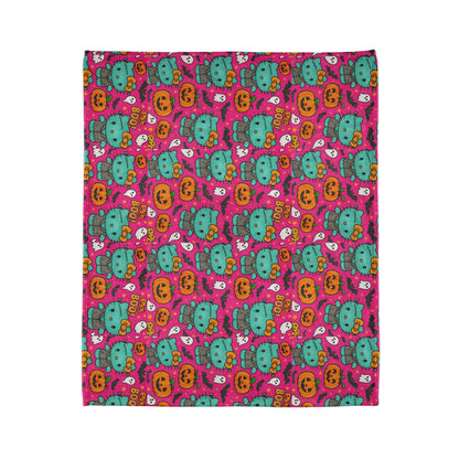 Halloween Pink Frankenstein Blanket - Hello Kittyy Blanket Store