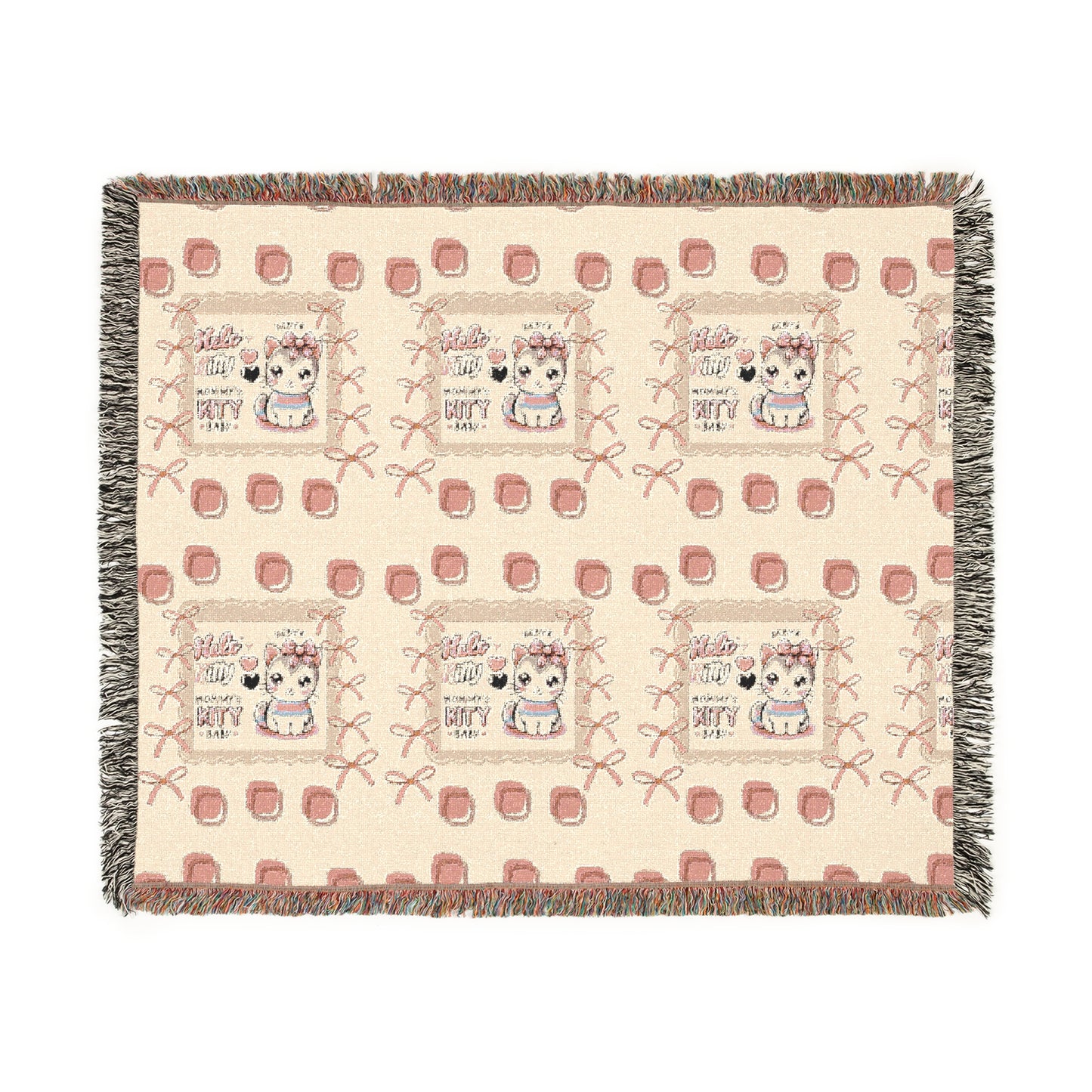 Woven Blanket hello kittyy design