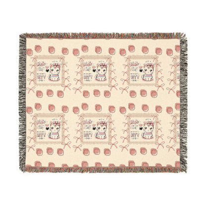 Woven Blanket hello kittyy design