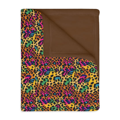 Vibrant laopard Print Velveteen Blanket – Cozy Two-Sided Microfiber Throw