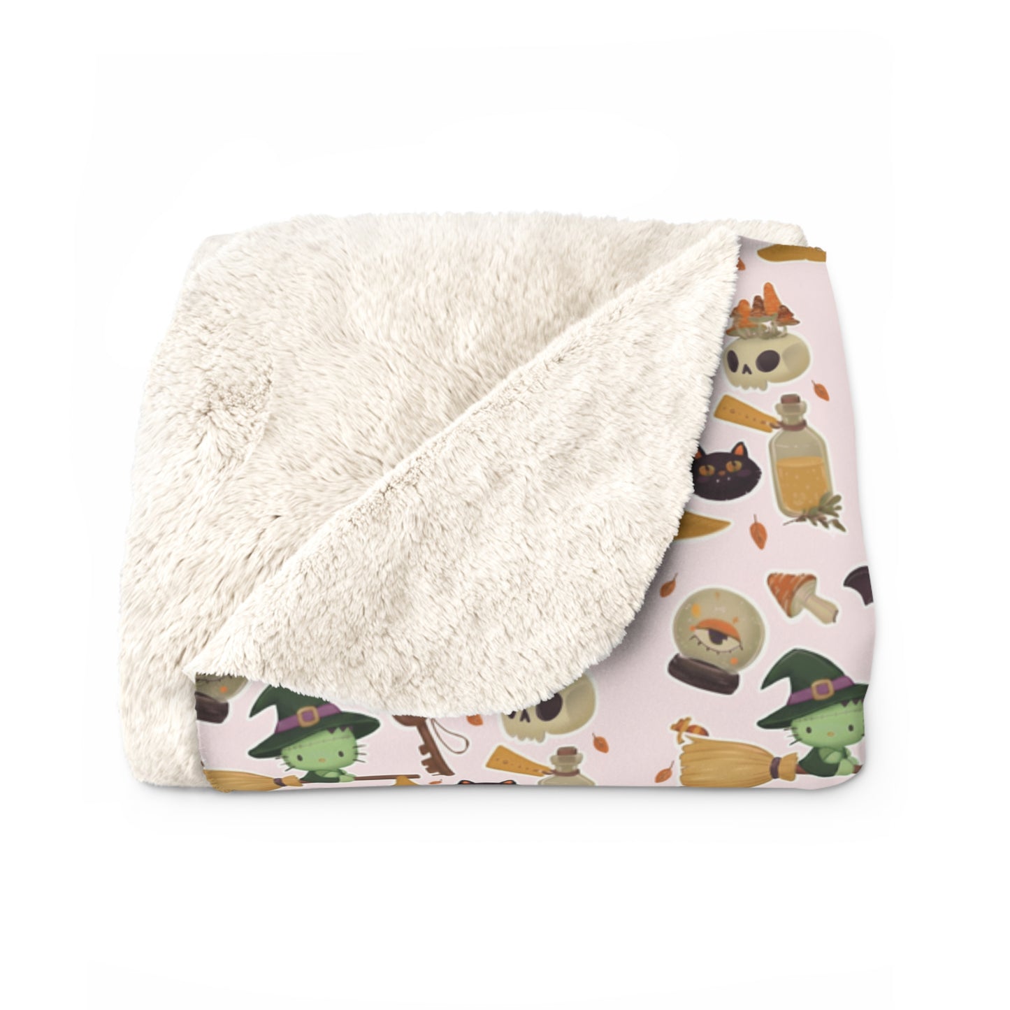 Sherpa Blanket Frankenstein Hello Kitty Pink Design
