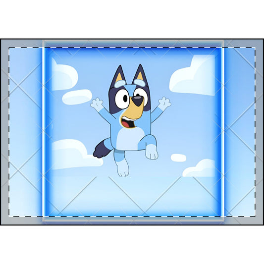 Velveteen Plush Blanket - Bluey Flying in Sky Boys Nursery Decor