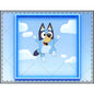 Velveteen Plush Blanket - Bluey Flying in Sky Boys Nursery Decor