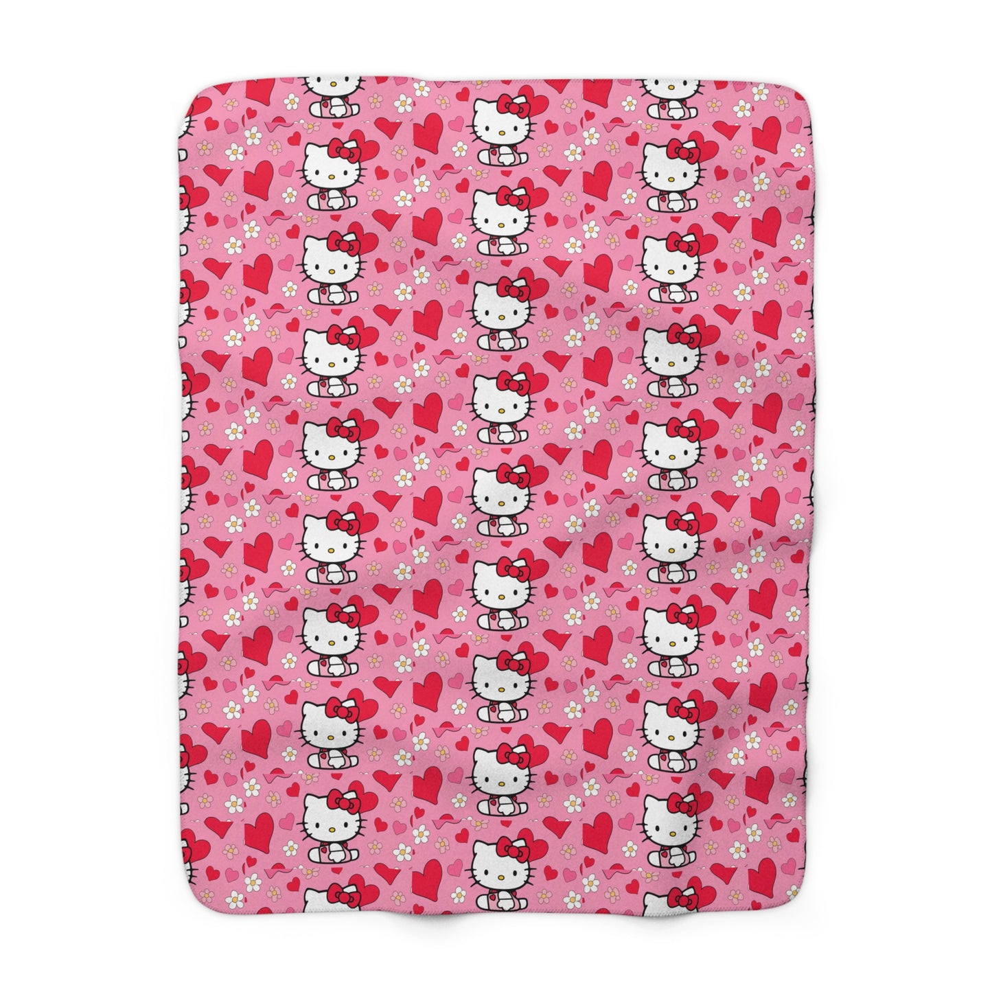 Sherpa Blanket Hello Kitty Pink Valentine's Day Theme