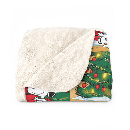 Sherpa Fleece Blanket - Snoopy Christmas Theme