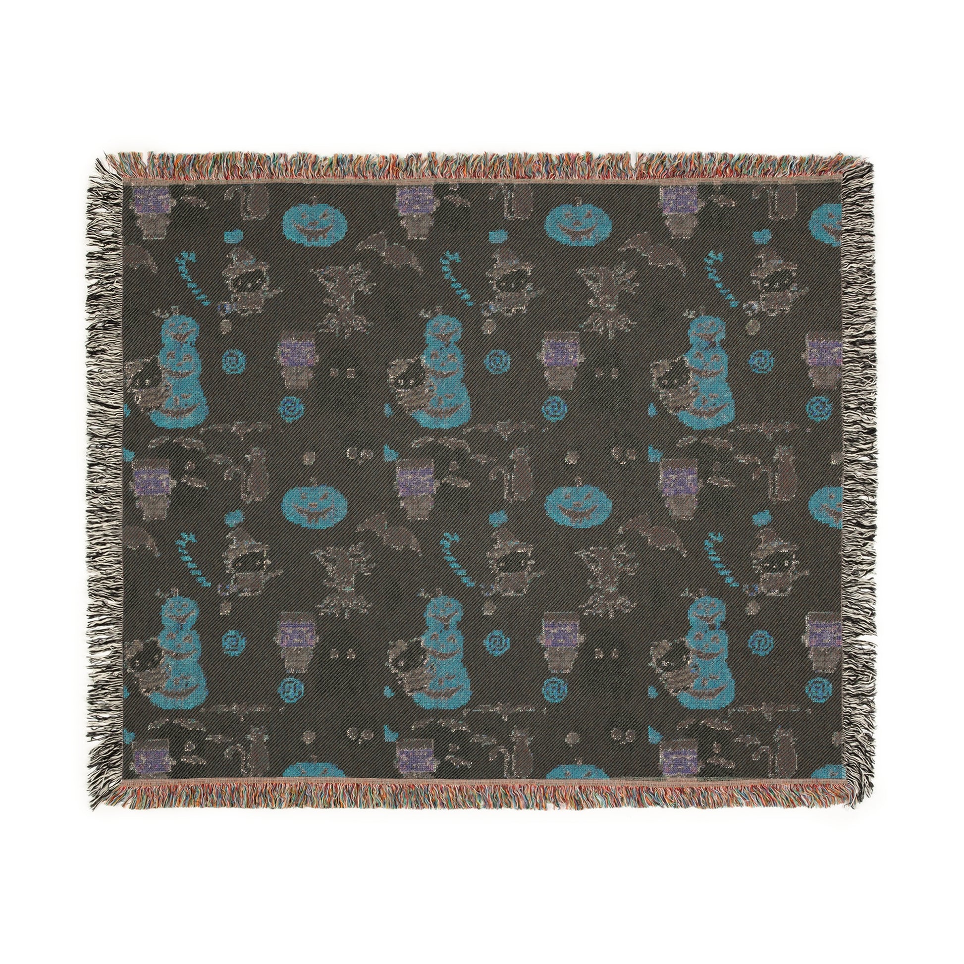 Woven Blanket - Frankenstein Hello Kitty Halloween Pumpkins