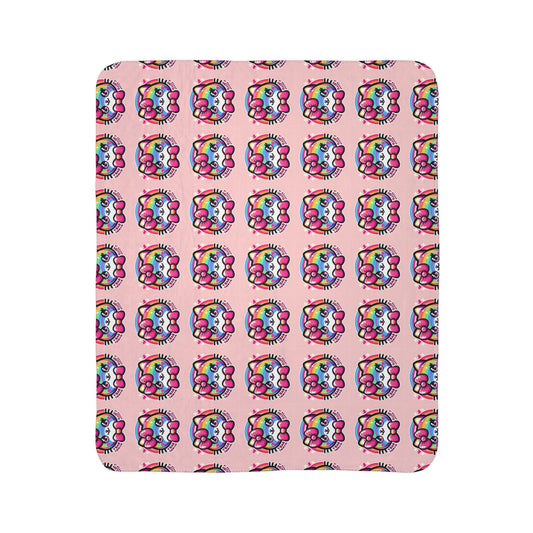 Sherpa Blanket - Hello Kitty Pink Design