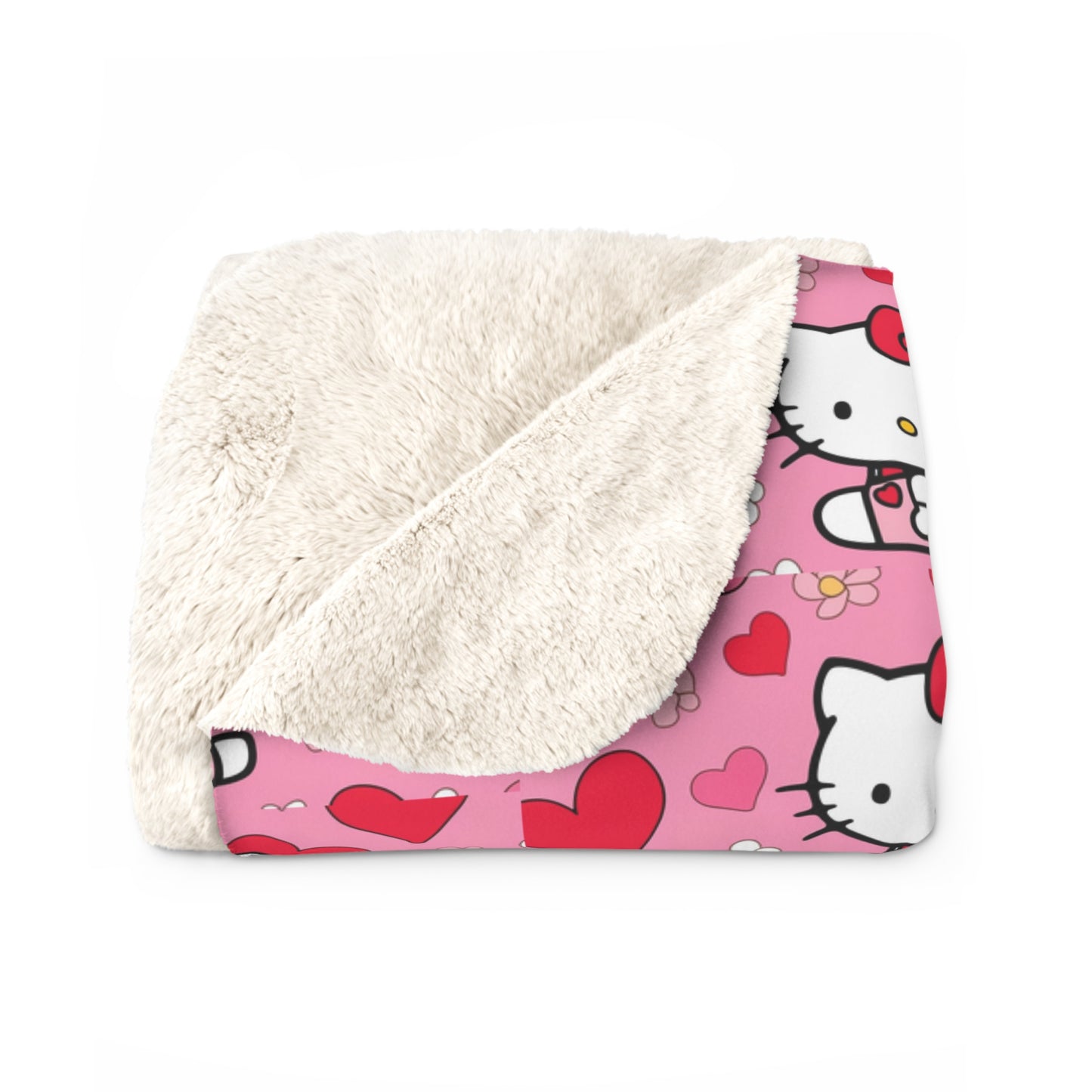 Sherpa Blanket Hello Kitty Pink Valentine's Day Theme