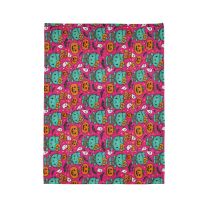 Halloween Pink Frankenstein Blanket - Hello Kittyy Blanket Store