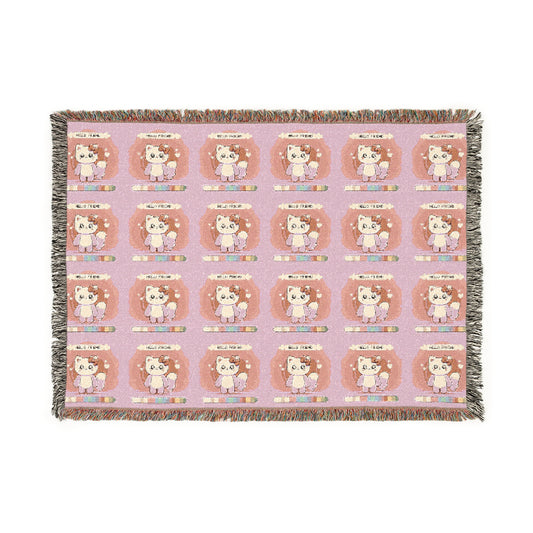 Woven Blanket - Pink Hello Kitty My Friend Kitty Blanket