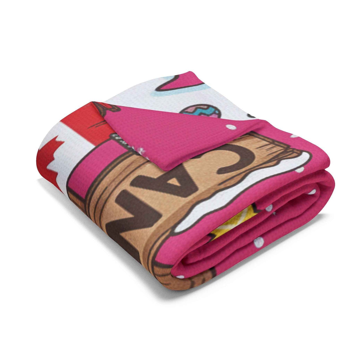 Canadian Christmas Fleece Blanket — Cute Hello Kitty Winter Holiday Throw