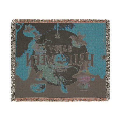 Woven Blanket - Happy Halloween Party Frankenstein Design
