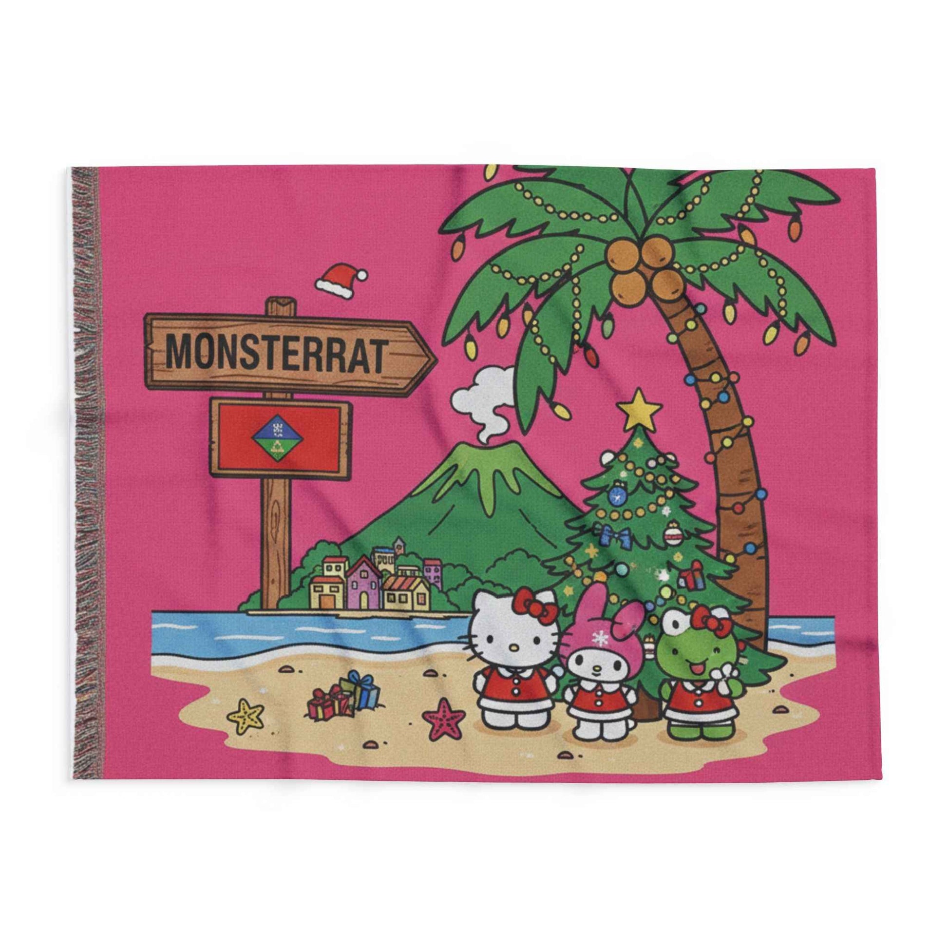 Arctic Fleece Blanket — Cute Hello Kitty Tropical Christmas on Montserrat Throw