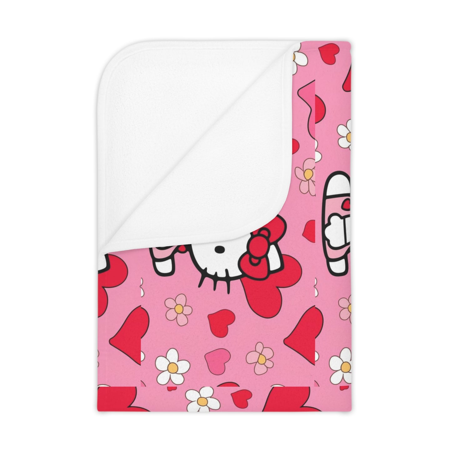 Adorable Hello Kitty Toddler Blanket - Cute Hearts Design for Cozy Comfort