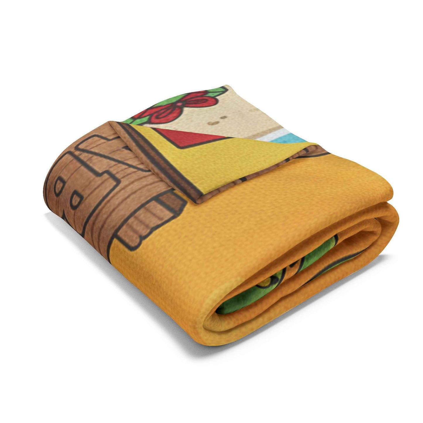 Hello Kitty Tropical Christmas Fleece Blanket — Gabon Beach Holiday Throw