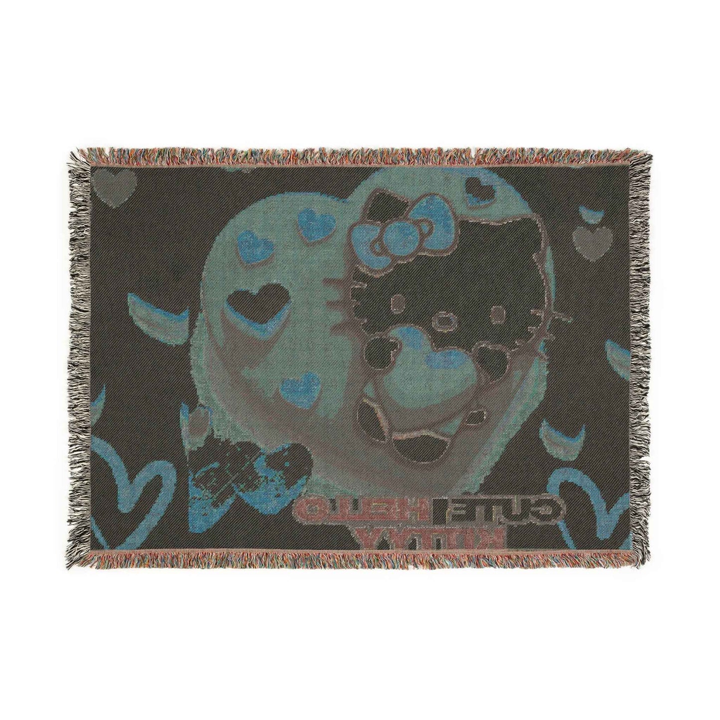 Copy of Woven Blanket - Hello Kitty Valentine's Red Hearts - Hello Kittyy Blanket Store