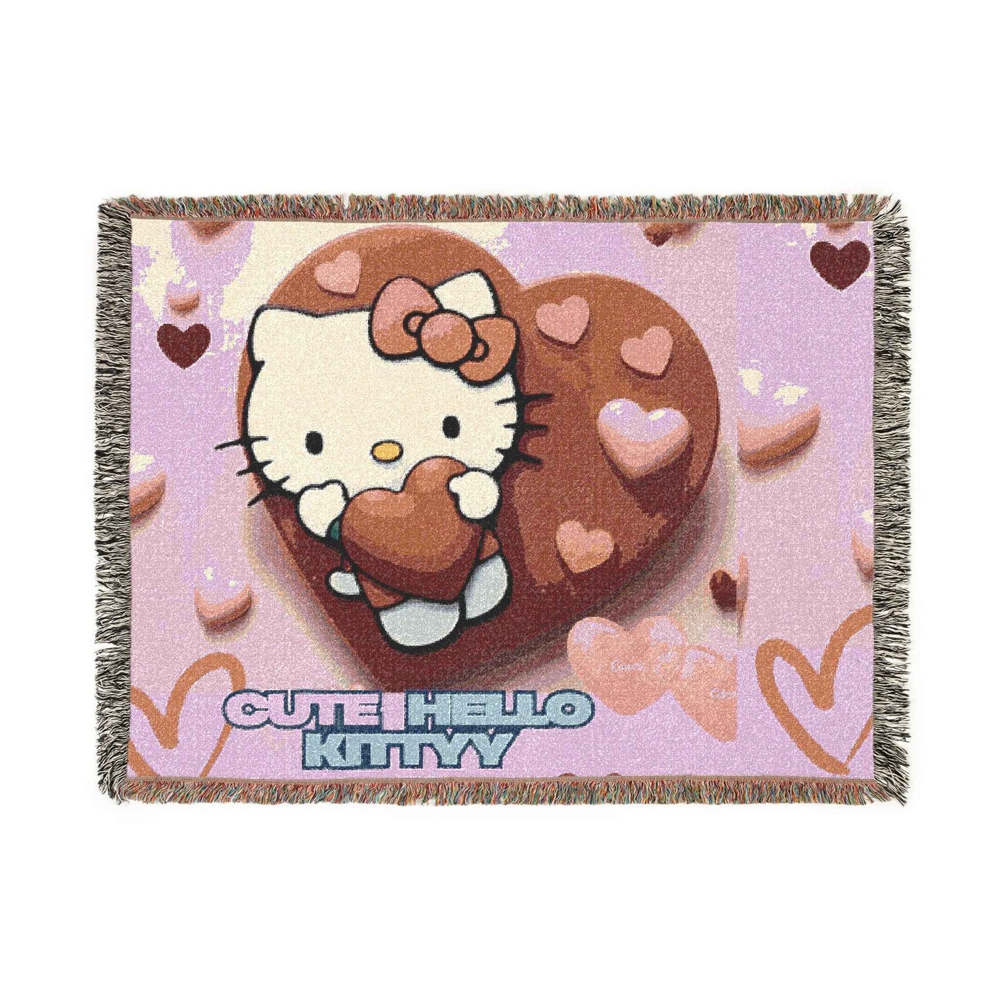 Copy of Woven Blanket - Hello Kitty Valentine's Red Hearts - Hello Kittyy Blanket Store