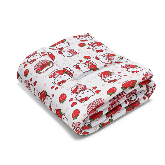 Holiday Polar Bear Arctic Fleece Blanket — Ultra-Soft 'Hello Kitty' Valentine's Strawberry Throw