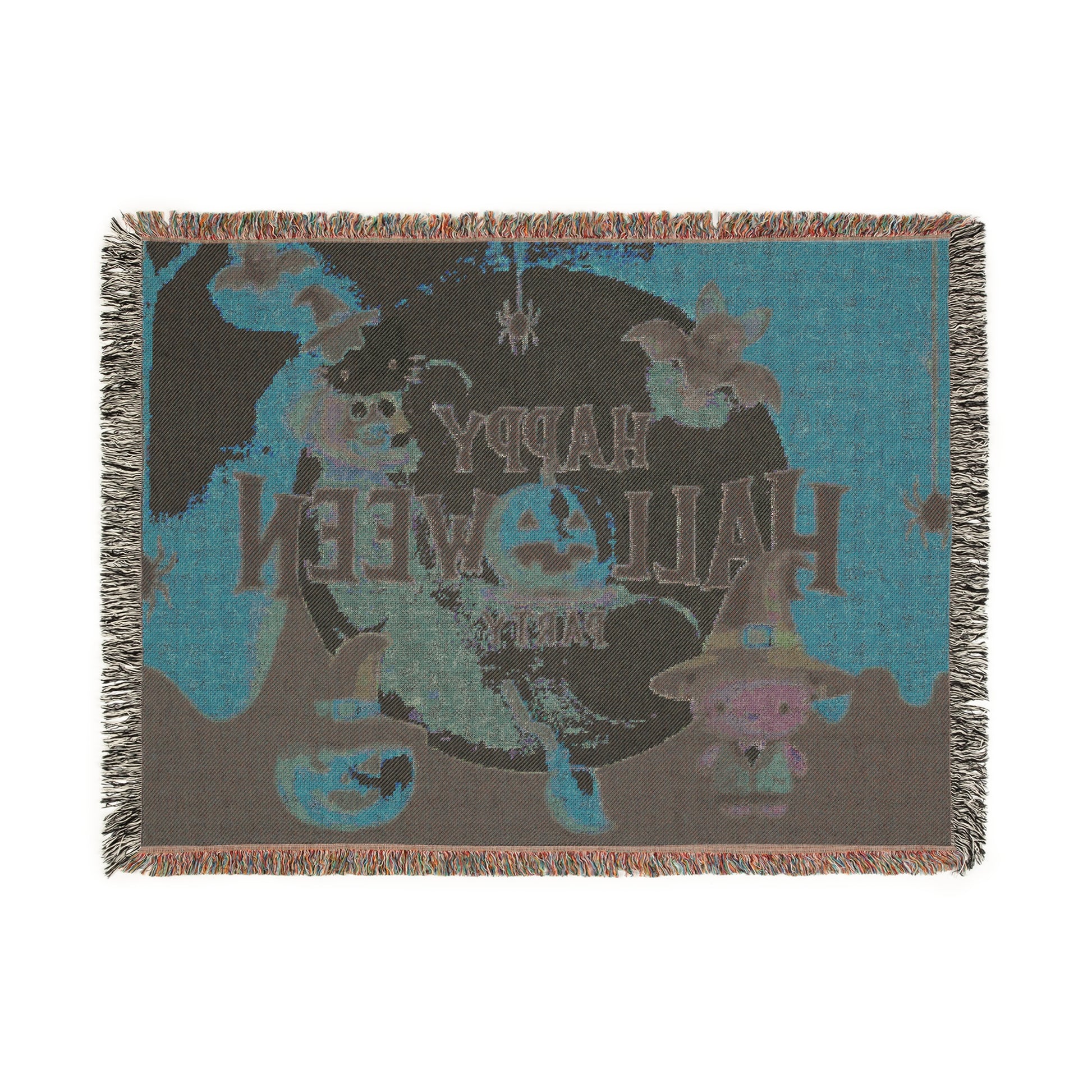 Woven Blanket - Happy Halloween Party Frankenstein Design