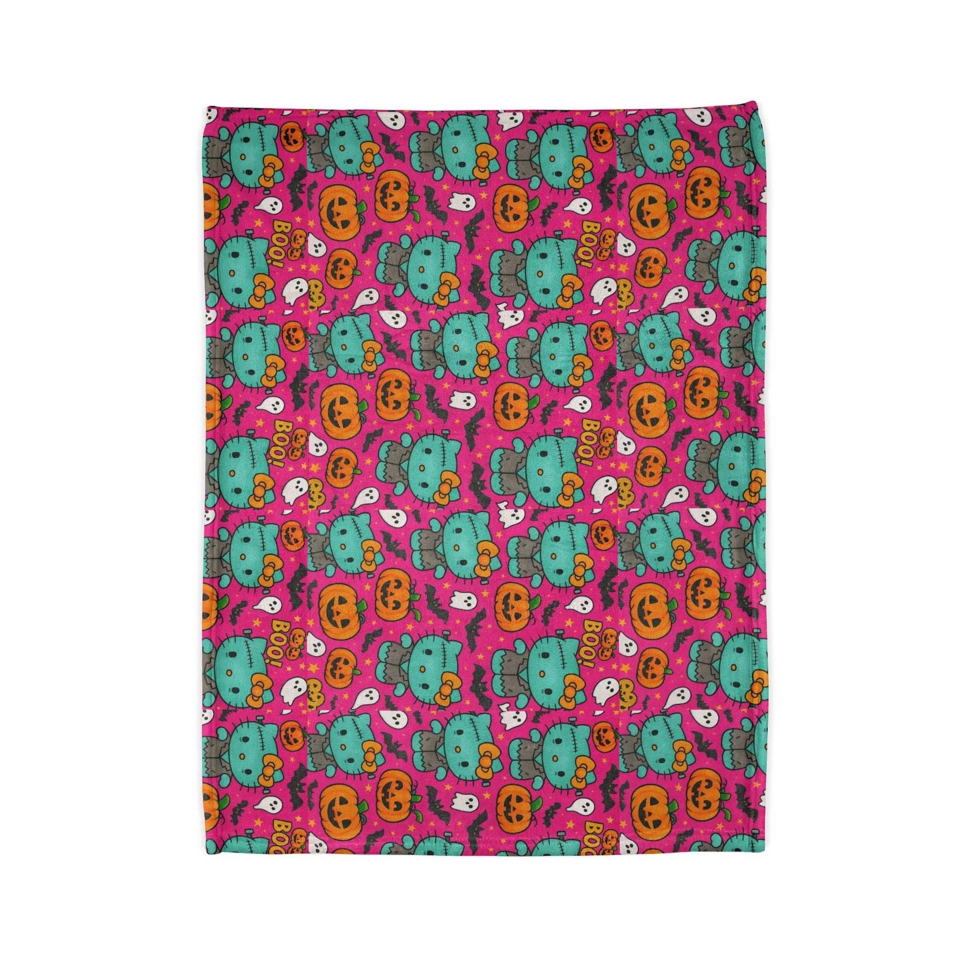 Halloween Pink Frankenstein Blanket
