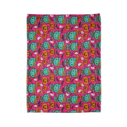 Halloween Pink Frankenstein Blanket - Hello Kittyy Blanket Store