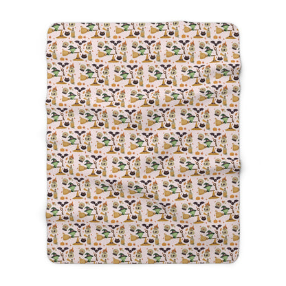 Sherpa Blanket Frankenstein Hello Kitty Pink Design