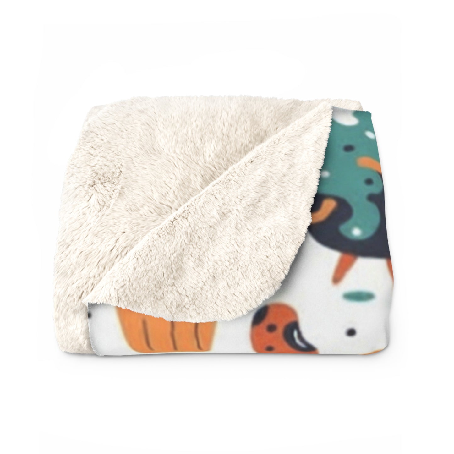 Sherpa Fleece Blanket - Frankenstein Hello Kitty Design with lollipos
