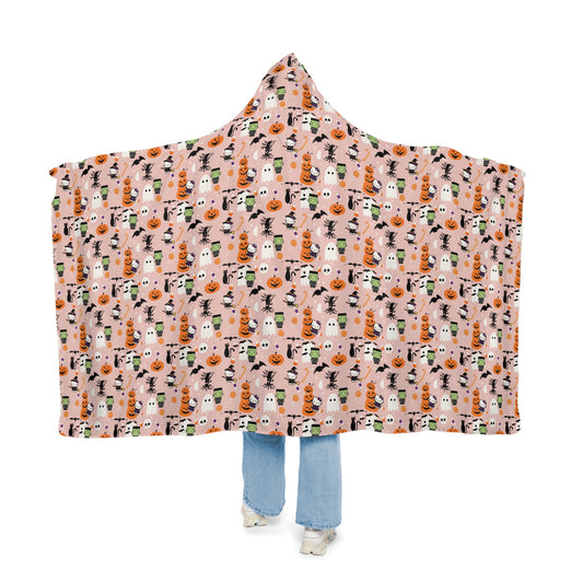 Hooded Blanket - Frankenstein Hello Kitty Halloween Design