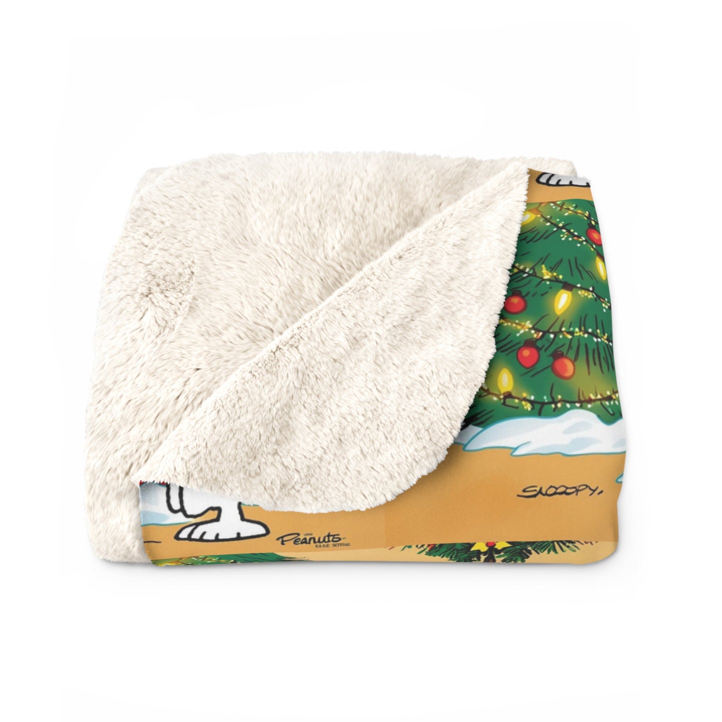 Sherpa Fleece Blanket - Snoopy Christmas Theme